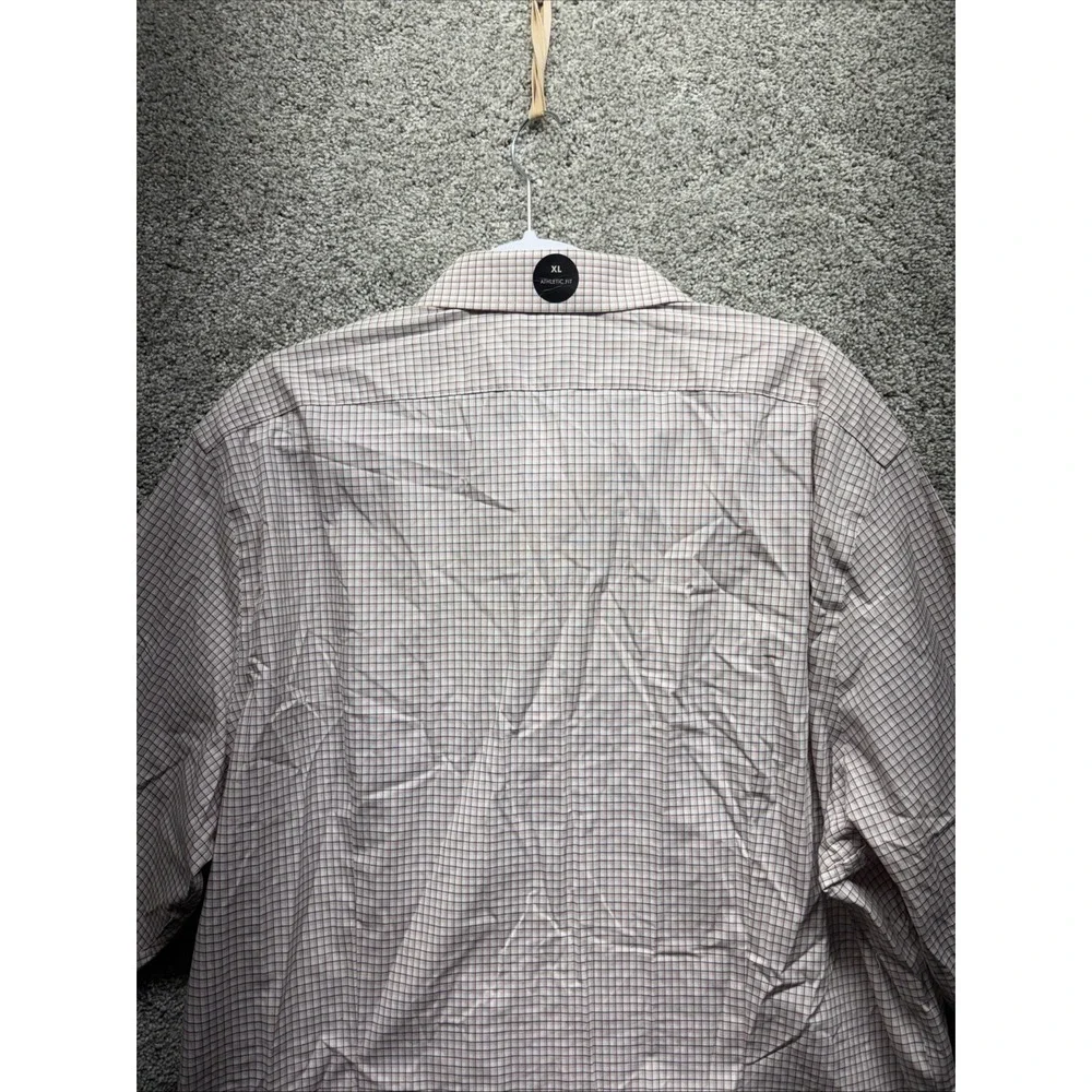 BANANA REPUBLIC Athletic Fit Dress Shirt Men's XL Check Pink Button‎ Down NWT